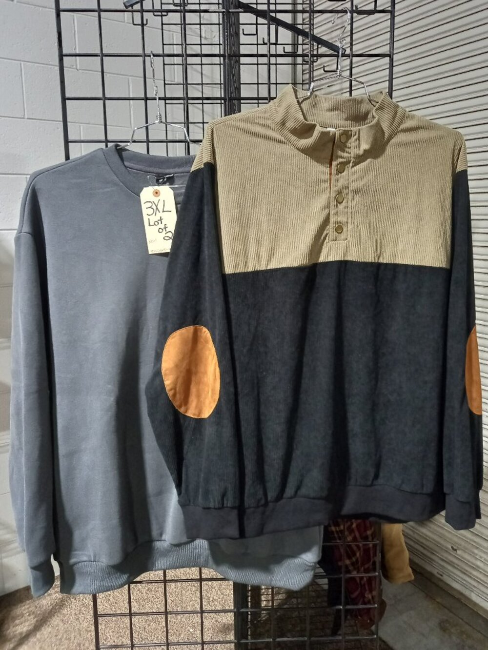 Men's Long Sleeve Sweatshirt and Retro Color Block Corduroy Pullover Shirt | 3XL